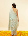 alt message - Mohey Women Marigold Yellow Floral Patterned Saree image number 2